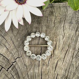 Rhinestone Shawl Buckle Silk Scarf Ring Brooch Scarf Clip